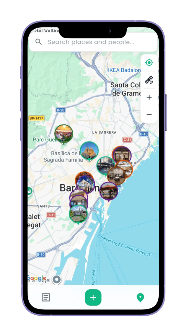 VayBly interactive map with friends' recommendations